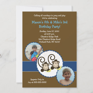 Invitation Photo Silly Monkey tendance Anniversaire Invitatio