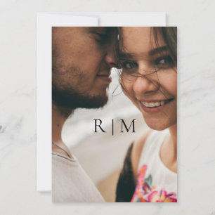 Invitation Photo simple élégante Mariage traditionnel Monogra