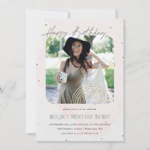 Invitation Photo simple Gold Rainbow Anniversaire