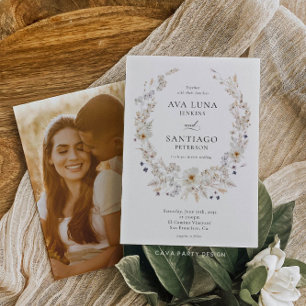 Invitation photo simple Mariage botanique d'automn