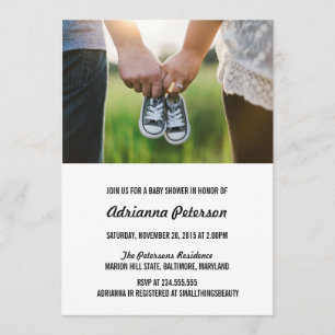 Invitation Photo simple moderne de couples de baby shower