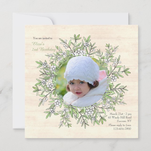 Invitation photo Spring Berry Wreath (Devant)