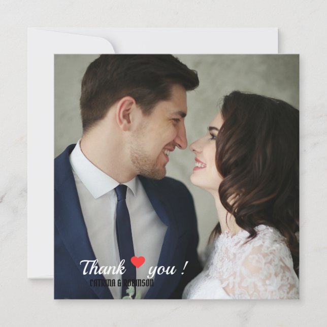 Invitation Photo sur mesure du Mariage du coeur (Devant)
