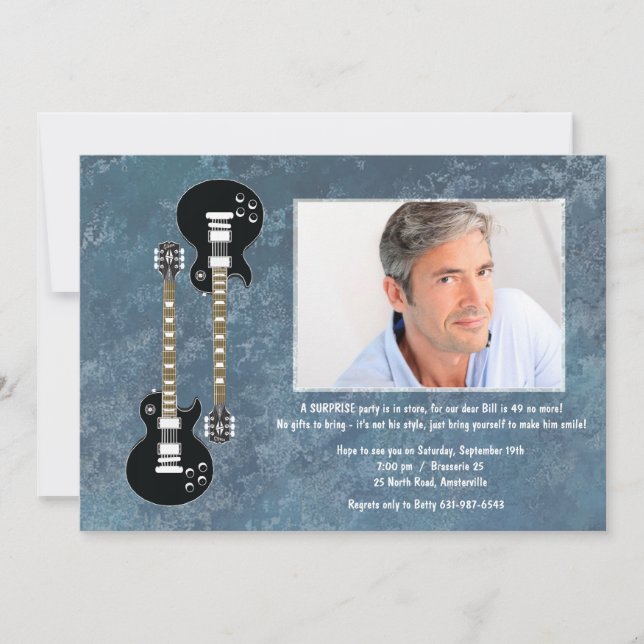 Invitation photo surprise de deux guitares (Devant)