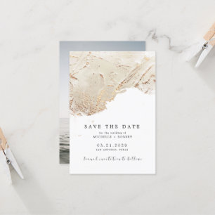 Invitation Photo Texture Gold Foil Enregistrer La Date Invita