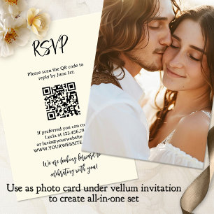 Invitation Photo tout en un Vellum Arrière - plan Mariage