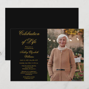 Invitation Photo tout simplement élégante Black Celebration o