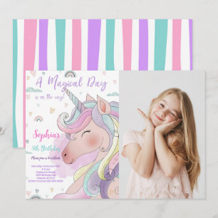 Invitation photo Unicorn