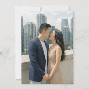 Invitation Photo Urbaine Romantique Navy