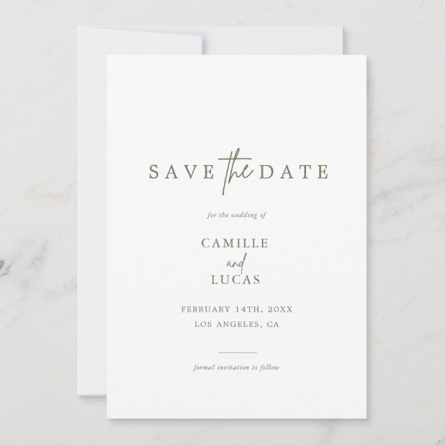 Invitation Photo verte de la forêt Sauvez les dates Invitatio (Devant)