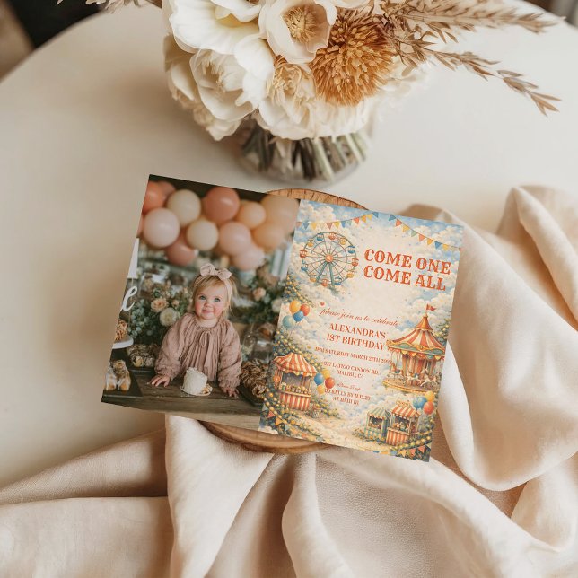 Invitation Photo Vintage Carnival Circus Birthday (Créateur téléchargé)