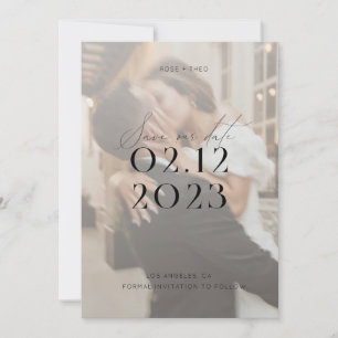 Invitation Photo Wedding moderne de l'Elegant Black and White