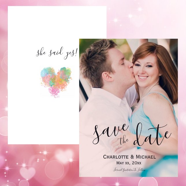 Invitation Photo Wedding Save The Date - Mariée et chambre (Photo Wedding Save The Date - Bride and Groom Invitation)