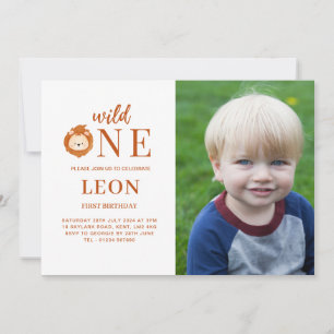 Invitation Photo Wild One Lion