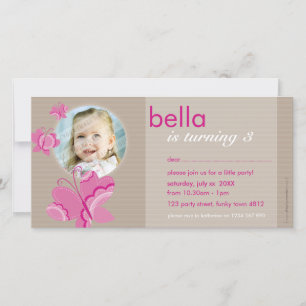 INVITATION PHOTOCARD D'ANNIVERSAIRE : : flutterbyb