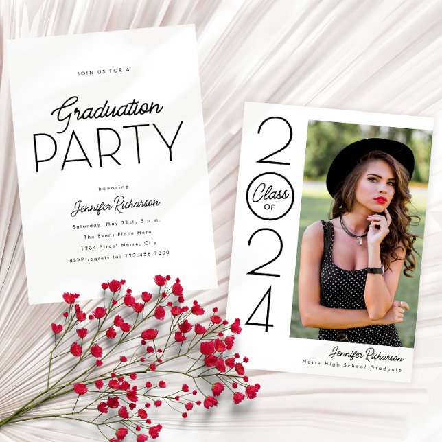 Invitation Photographie de la fête de graduation en typograph (Créateur téléchargé)