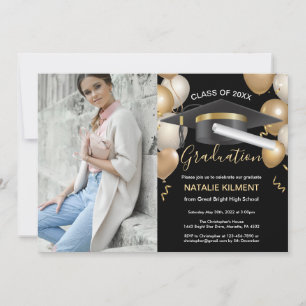 Invitation Photographie de la partie de Casquette diplômé noi