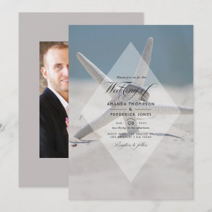 Invitation Photographie de mariage de plage d'été tropicale