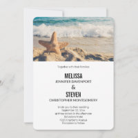 Photographie de mariage d'étoile de mer sur une pl