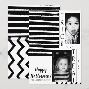 Invitation Photographie d'Halloween noir blanc moderne