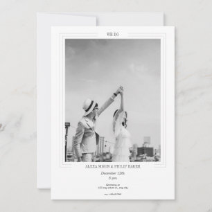 Invitation Photographie moderne minimaliste noir blanc