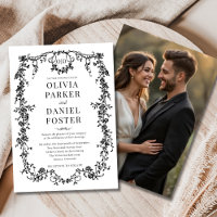 Photographie noir blanc Floral Victorian Mariage f