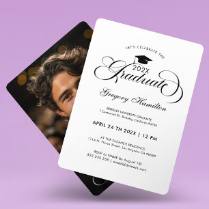 Invitation Photographie noir blanc Typographie de script