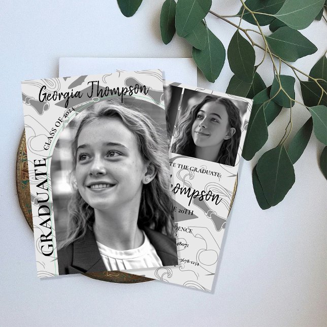 Invitation Photographie noir et blanc Lycée College (Créateur téléchargé)