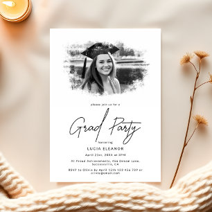Invitation Photographie noir et blanc moderne superposition G