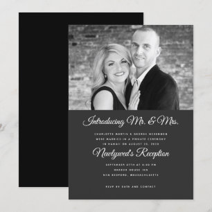 Invitation Photographie noir et blanc Réception de mariage In