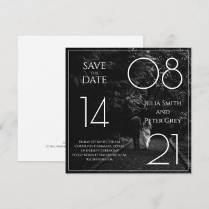 Invitation Photographie personnalisée en noir et blanc Enregi
