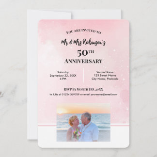 Invitation Photographie personnalisée pour 50e anniversaire d