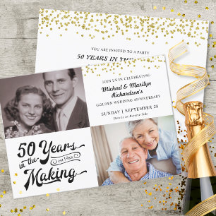 Invitation Photos d'alors et d'aujourd'hui pour le 50e annive