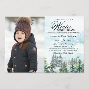 Invitation Photos d'anniversaire de naissance de la forêt d'O