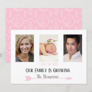 Invitation Photos de famille customisées La famille grandit