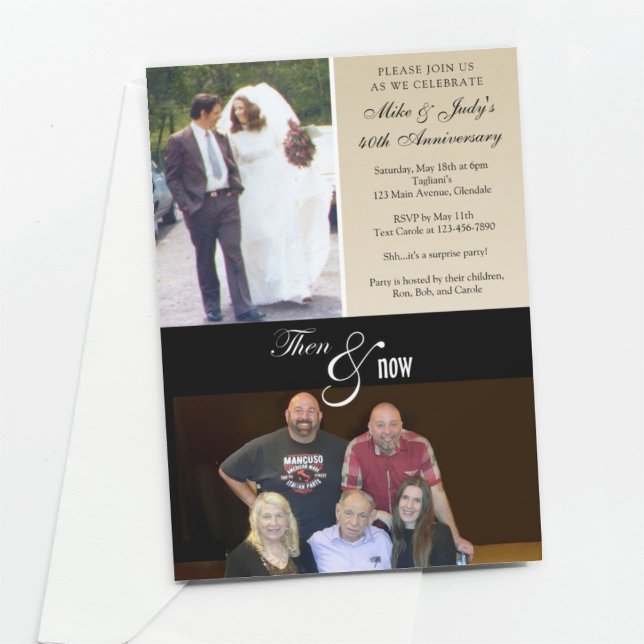 Invitation Photos de la fête de l'anniversaire du Mariage (Créateur téléchargé)