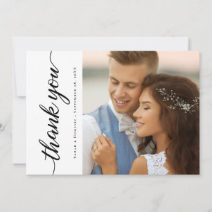 Invitation Photos minimalistes de Mariage de script chic
