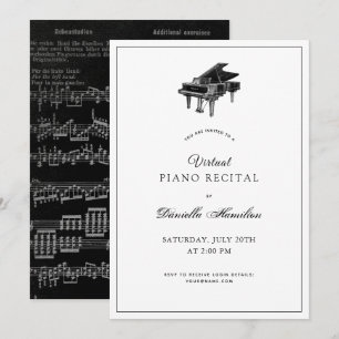 Invitation Piano classique blanc Virtual Considérant Invitati