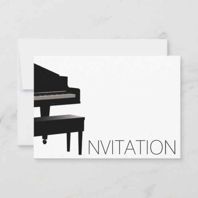 Invitation Piano Concert Festival Vip Black White (Devant)