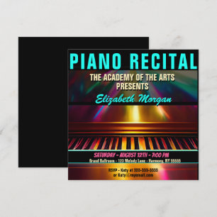 Invitation Piano Considérant Moderne coloré amusant