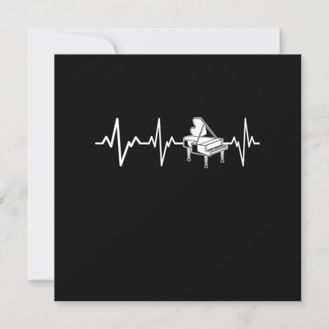 Invitation Piano Heartbeat Classic Pianist Idée cadeau (Devant)