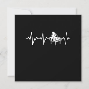Invitation Piano Heartbeat Classic Pianist Idée cadeau