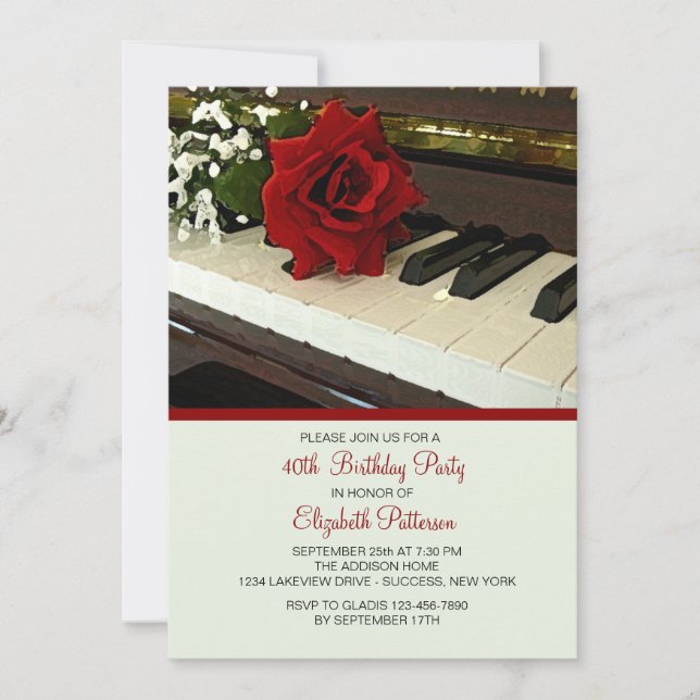 Invitation Piano Keys (Devant)