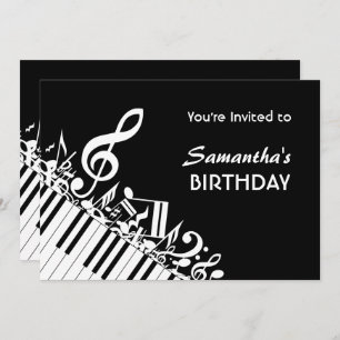 Invitation Piano Keys Black White Music Notes