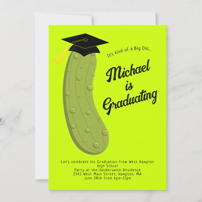 Invitation Pickle Big Dill Graduation (Devant)
