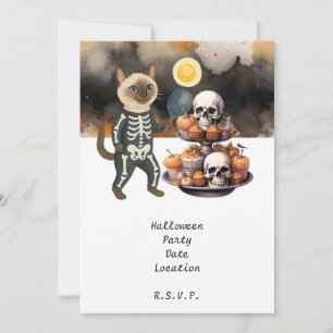 Invitation Pickleball Cat and Friends Host Halloween Party