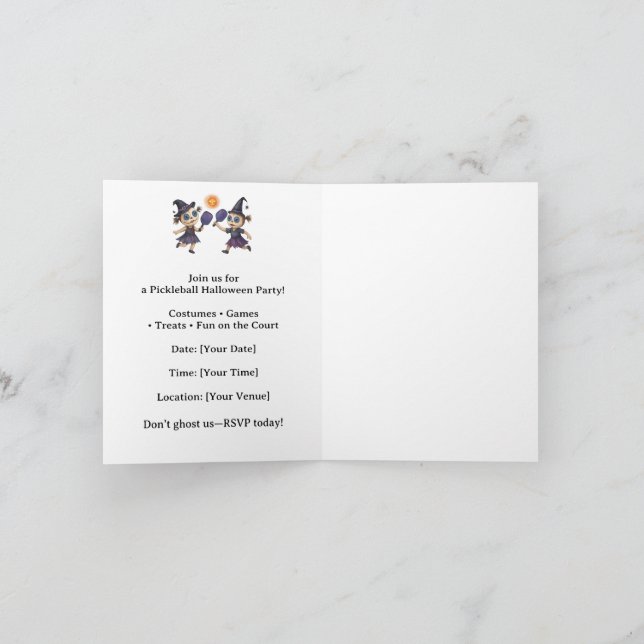 Invitation Pickleball Halloween (Intérieur)