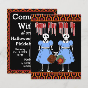 Invitation Pickleball Halloween Costume fête Horreur jumeaux