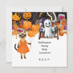 Invitation Pickleball Halloween Party pour Amoureux de les ch