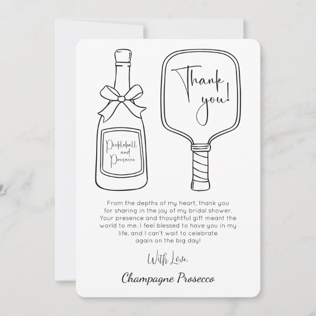 Invitation Pickleball & Prosecco Fête des mariées moderne (Devant)